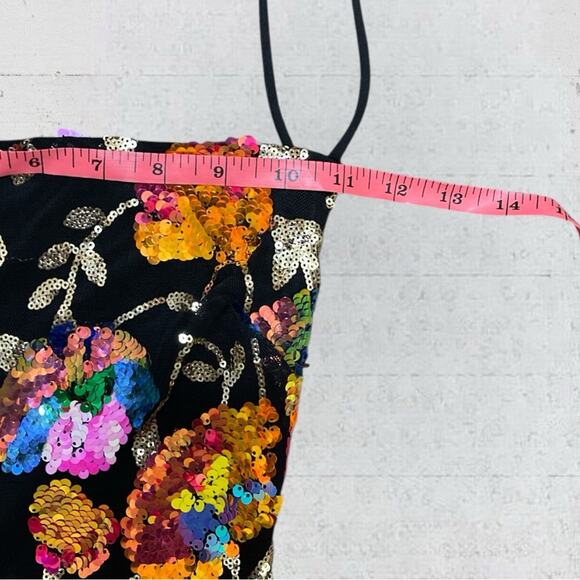 Lucy in the Sky Starstruck Strappy Multicolor Sequin Dress in Black Size XS - Picture 6 of 13